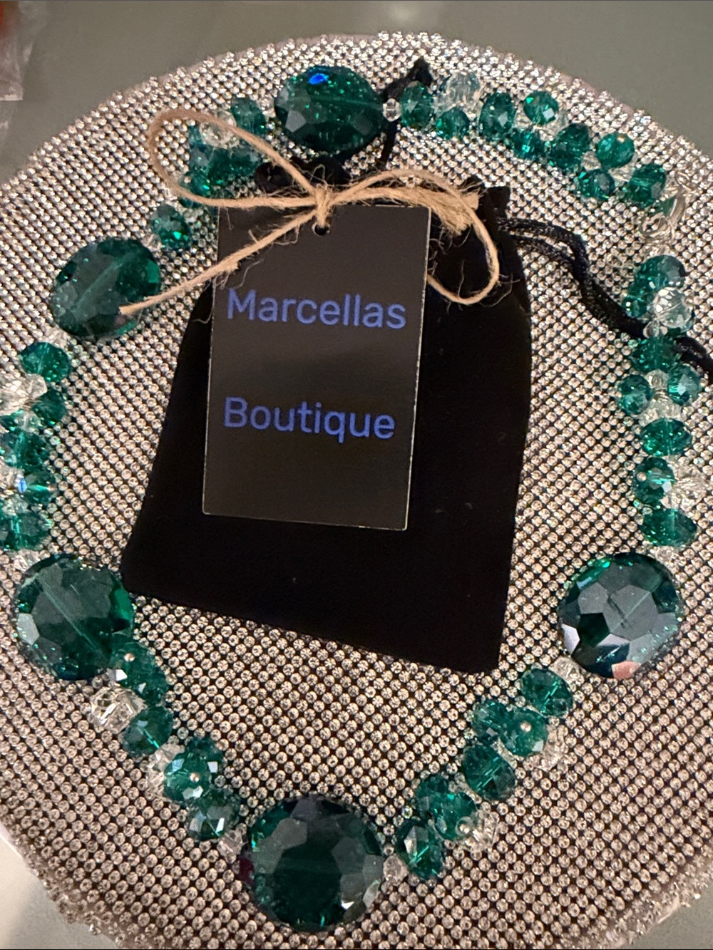 Marcella's Boutique Emerald Green Crystal Necklace